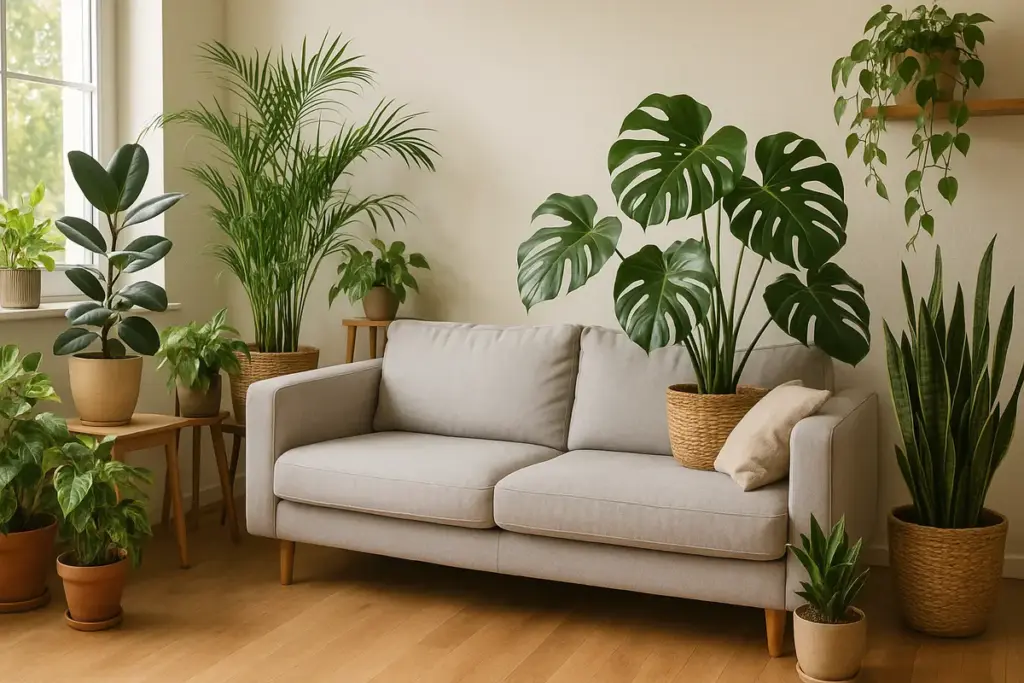 Come progettare un angolo verde in soggiorno? Sfrutta la luce naturale per ottenere un microclima ideale