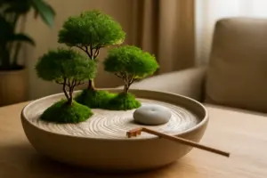 Giardino zen in vaso: l’allestimento che trasforma piccoli spazi in oasi di relax autentico