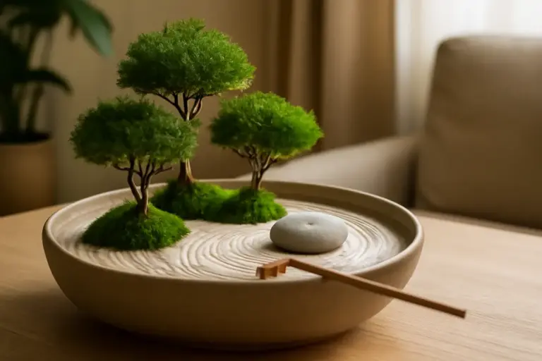 Giardino zen in vaso: l’allestimento che trasforma piccoli spazi in oasi di relax autentico