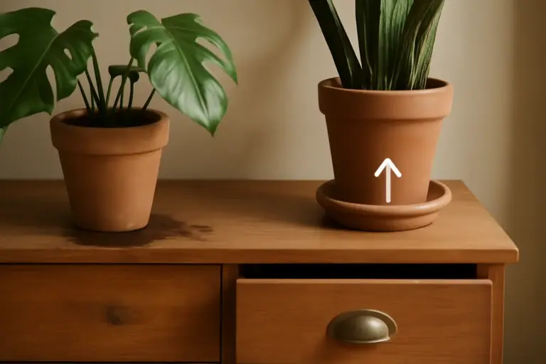 Quali errori evitare quando si inseriscono piante nei mobili? Il consiglio per minimizzare i danni al legno